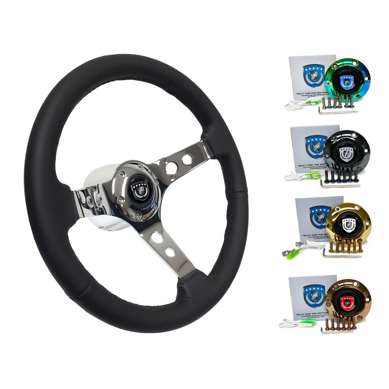 1990+ Nissan 200SX Steering Wheel Kit | Black Leather | ST3095