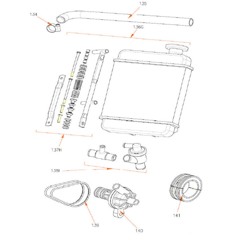 136G. (865/ROK) Rok TT Radiator Complete with Support