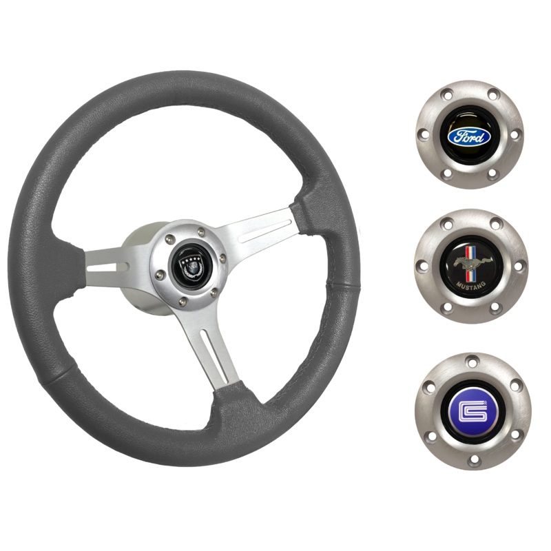 1979-82 Ford Mustang Steering Wheel Kit | Grey Leather | ST3014GRY