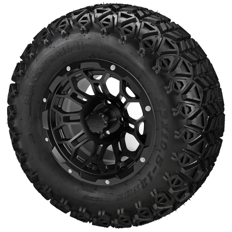 LSI 12″ Hercules Gloss Black Wheel and Lifted Tire Combo