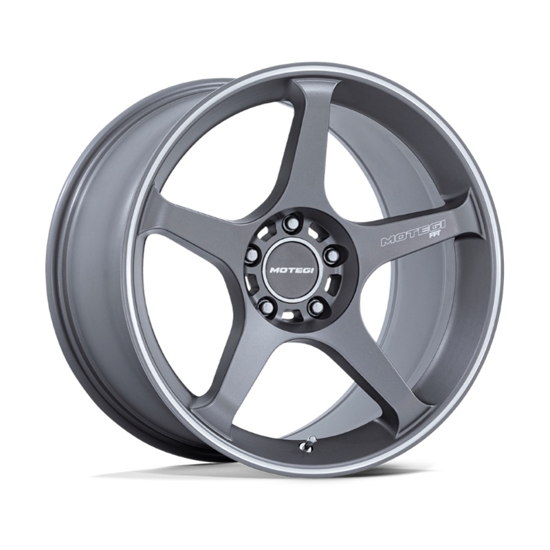 17×9.5 Motegi Battle V MR159 Gunzilla w/ Machined Lip Stripe