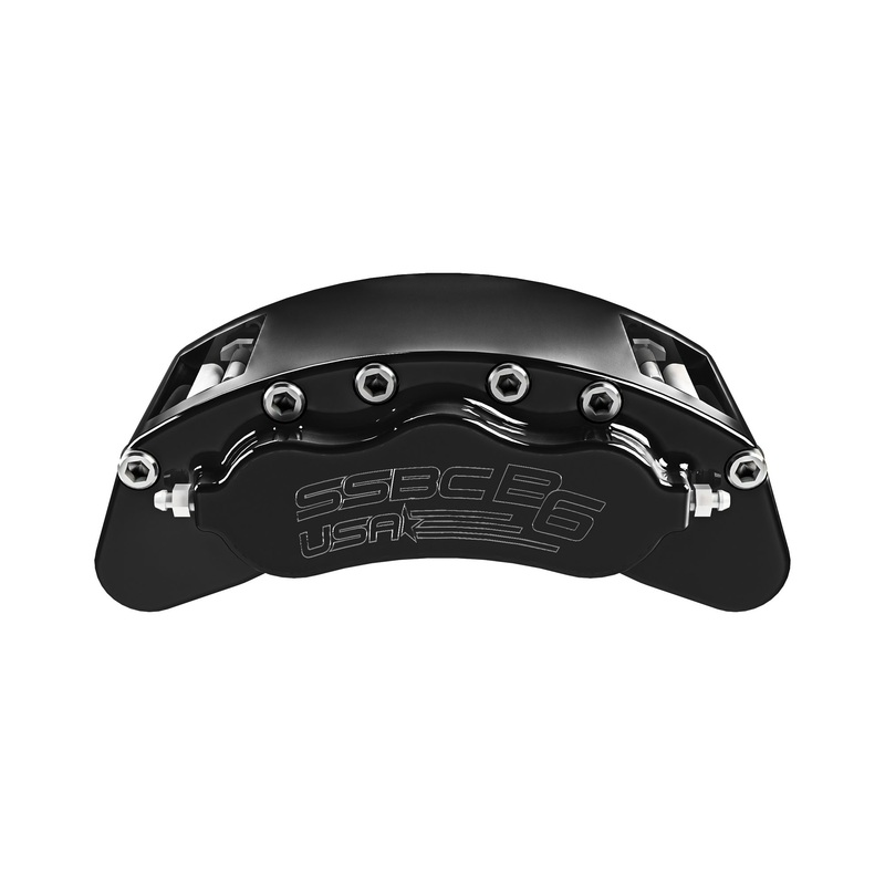 American Made B6-Brawler Direct Fit Billet Aluminum Rear Caliper Upgrade Kit. Black A414-31BLK