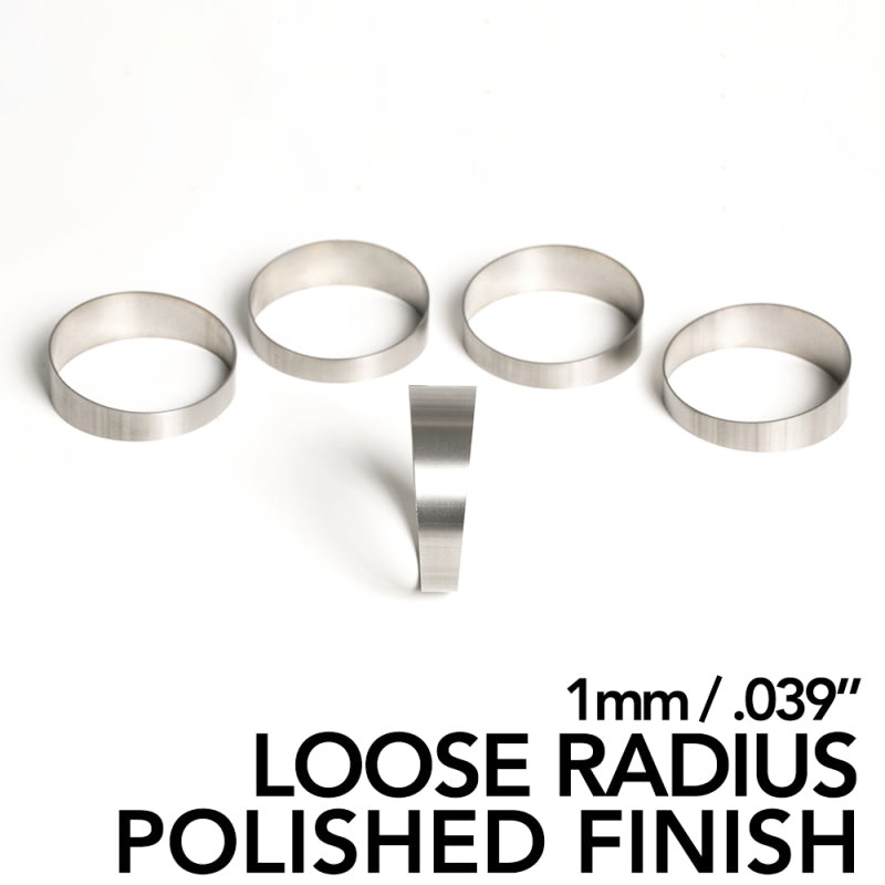 Ticon Industries 4in Pie Cut 1.37D Loose Radius 1mm/0.039in – 5 Pack (Polished)