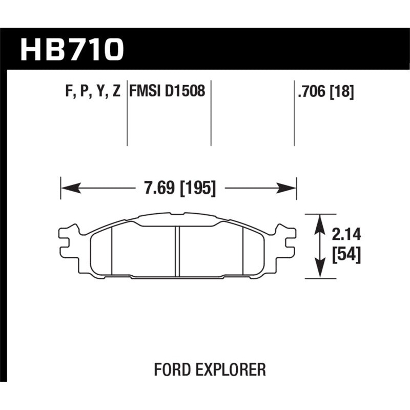 Hawk 11-13 Ford Explorer/12-13 Taurus SHO / 12-13 Lincoln MKS/MKT Super Duty Front Street Brake Pads