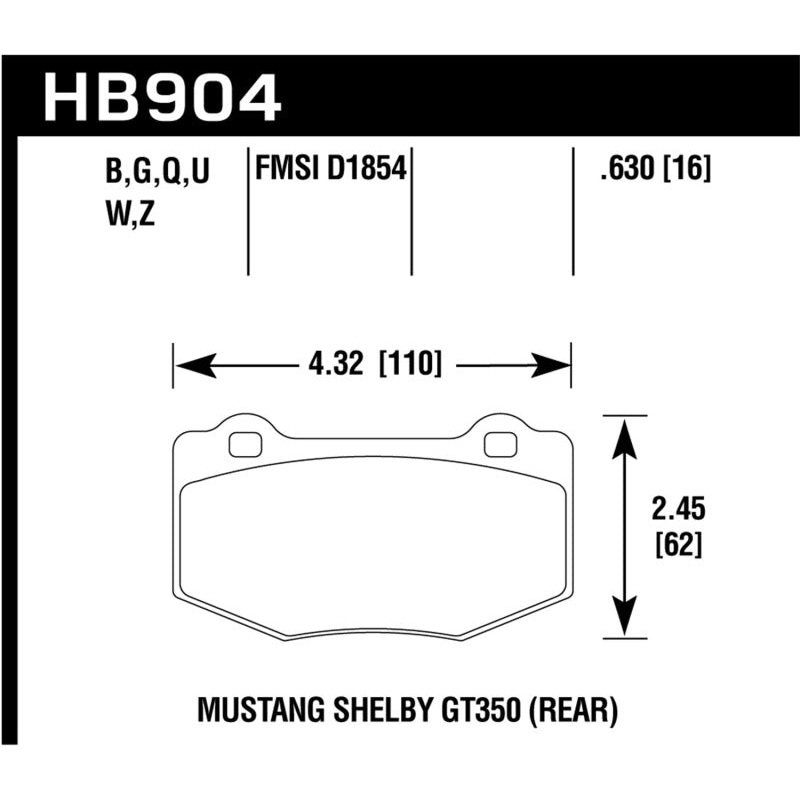 Hawk 15-17 Ford Mustang HPS 5.0 Rear Brake Pads