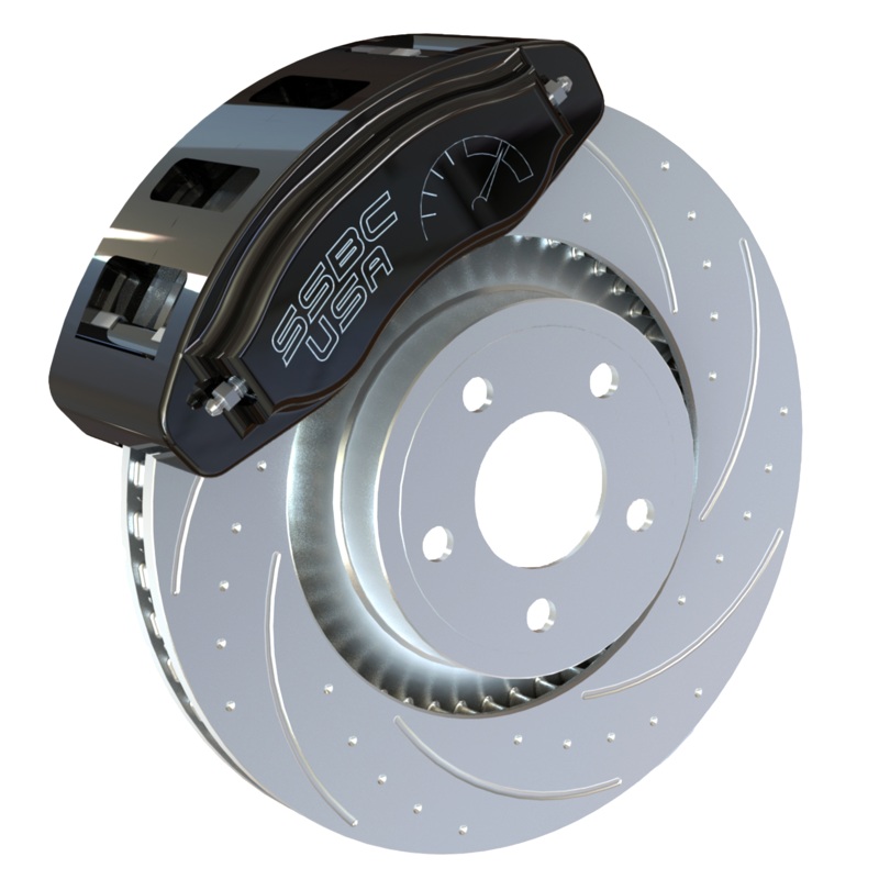 American Made R6-Redline 6 Piston Billet Aluminum Direct Fit Front Disc Brake Kit W/DS Rotors. Black A550-20BLK-DS
