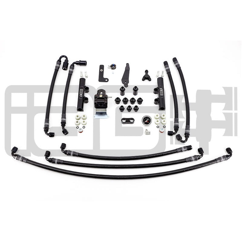 IAG PTFE Flex Fuel System Kit w/ Lines, FPR & Black Fuel Rails – 2008-2014 WRX