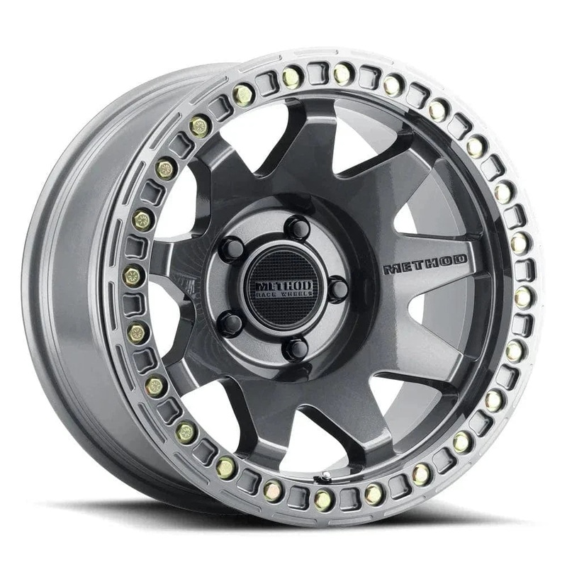 Method Race Wheels MR108 17″ 8×165.1 Gloss Titanium w/ Zinc Hardware Kit