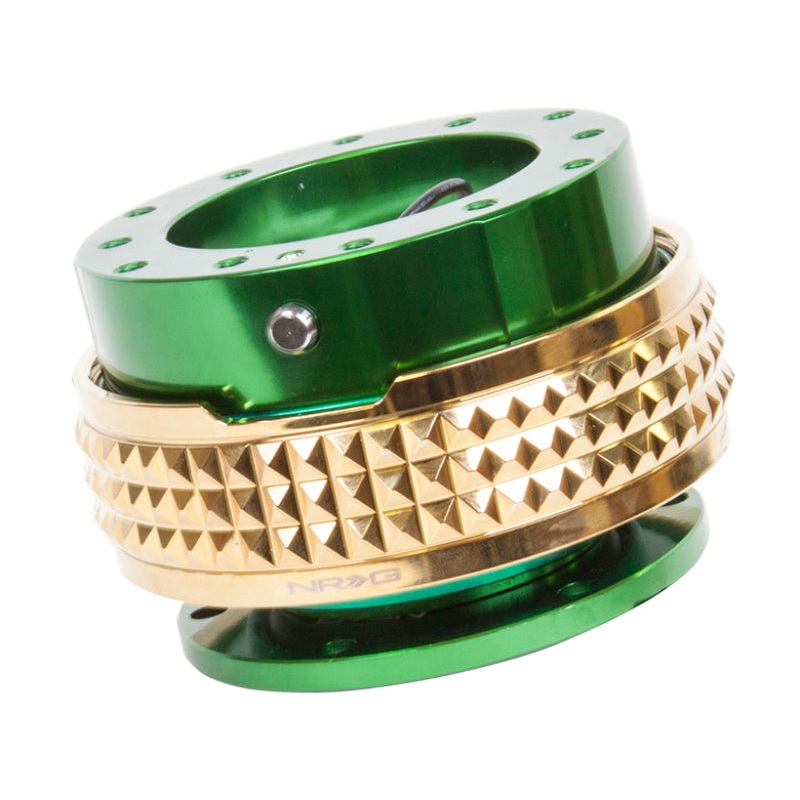 NRG Quick Release Kit – Pyramid Edition – Green Body / Chrome Gold Pyramid Ring