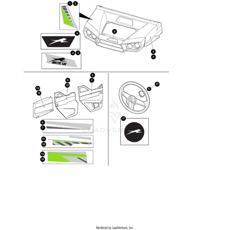 Storage Panel Decal (Passenger Side) by Arctic Cat