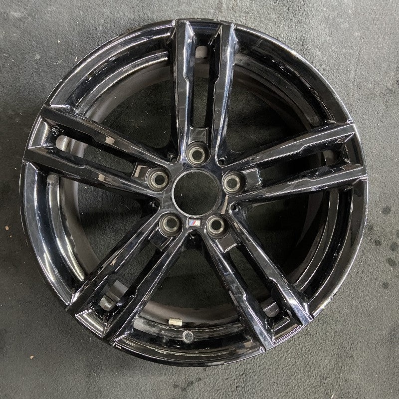 18″ BMW 230i 20 18×7.5 5 double spoke lug inside spoke flat spoke narrow spoke end black w/o machined face Original OEM Wheel Rim