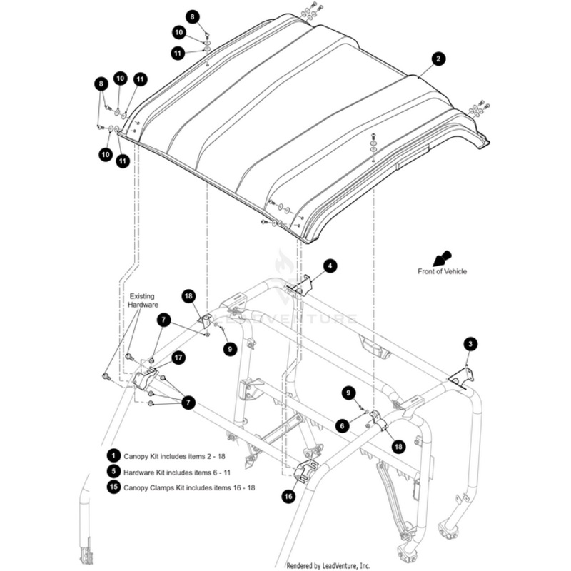 Canopy Clamps Includes Items 16 – 18 by Arctic Cat