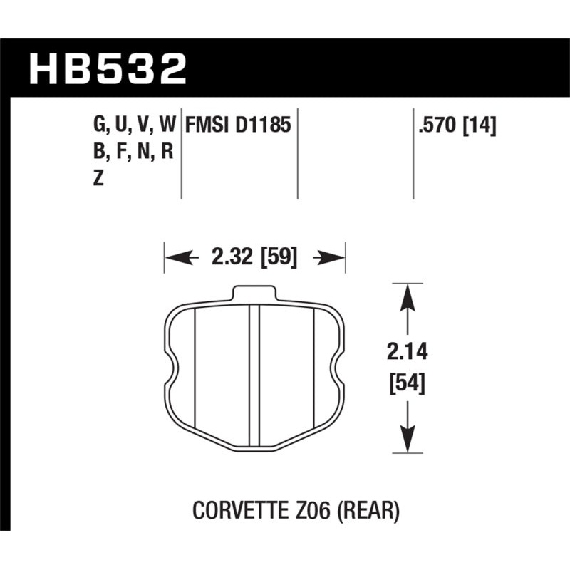 Hawk 06-10 Chevy Corvette (OEM Pad Design) Rear HP+ Sreet Brake Pads