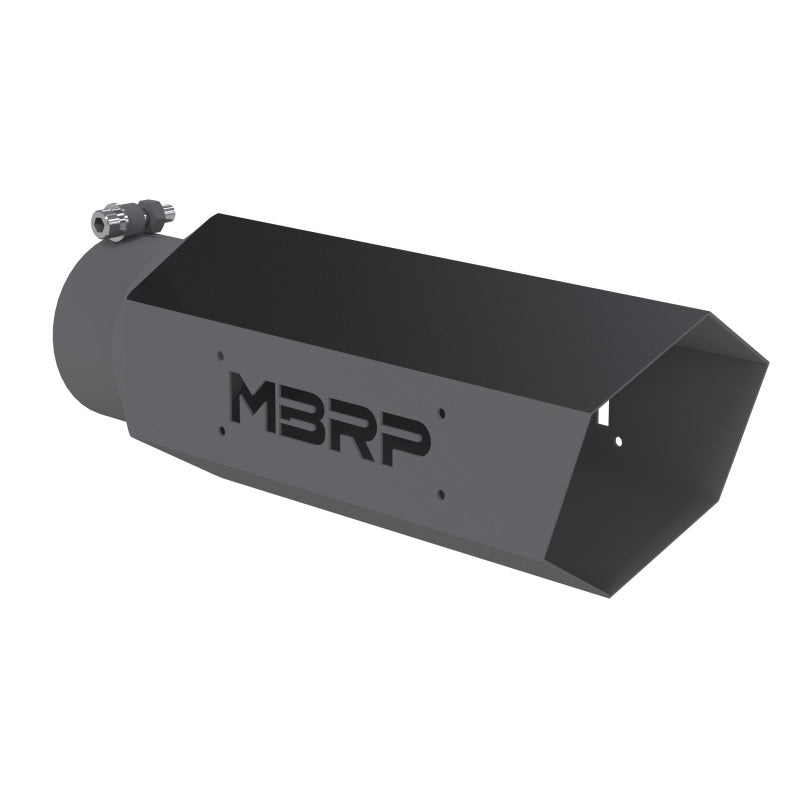 MBRP Universal Hex Tip 4in Inlet 16in Length w/o Logo – Black Coated