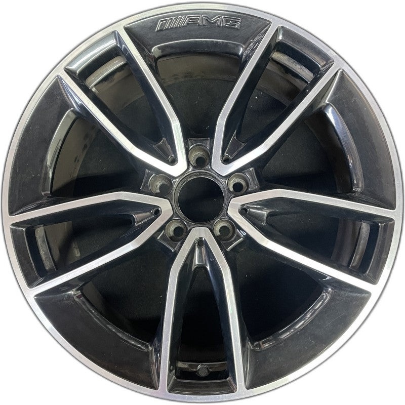 19″ MERCEDES C-CLASS 20-21 205 Type C43 Cvertible 19×8.5 10 spoke machined face with black accent Original OEM Wheel Rim