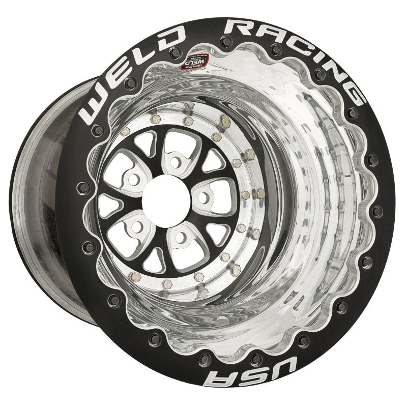Weld V-Series 16×16 / 5×5 BP / 4in. BS Black Wheel – Black Double Beadlock
