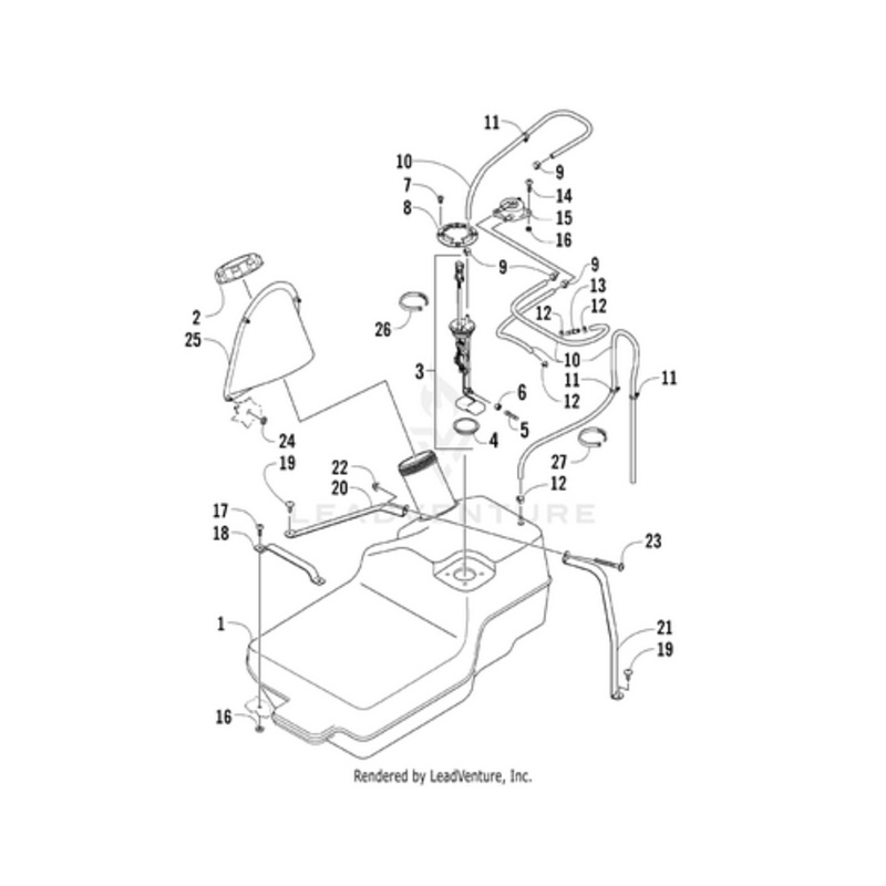 Gas Tank – Assembly (Inc. 2-8) by Arctic Cat