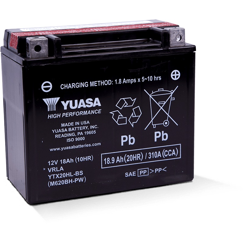 Yuasa YTX20HL-BS-PW High Performance AGM Battery (Bottle Supplied)