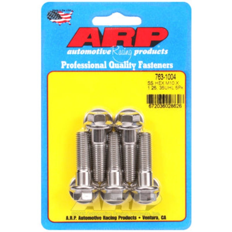 ARP M10 x 1.25 x 35 Hex SS Bolts (5/pkg)