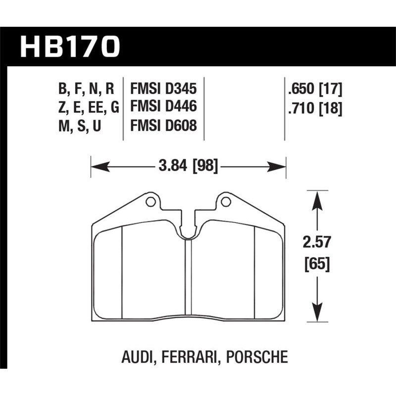 Hawk 89-95 Ferrari 348 GTB/GTS Front/Rear / 89-94 Porsche 911 3.6L Front / 87-89 Porsche 911 3.3L Fr