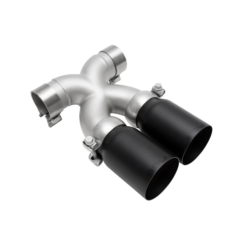 SOUL 13-16 Porsche 987.2 / 981 Cayman / Boxster X-Pipe w/ Tips – Straight Cut Satin Black Tips