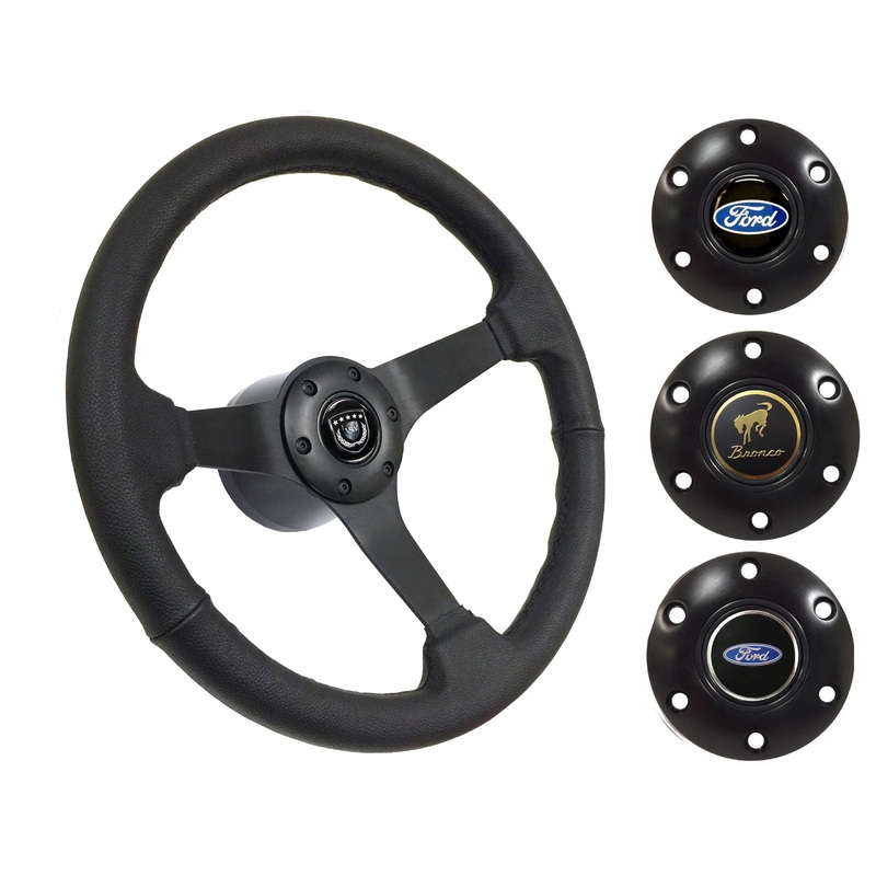 1978-91 Ford Bronco Steering Wheel Kit | Black Leather | ST3160BLK