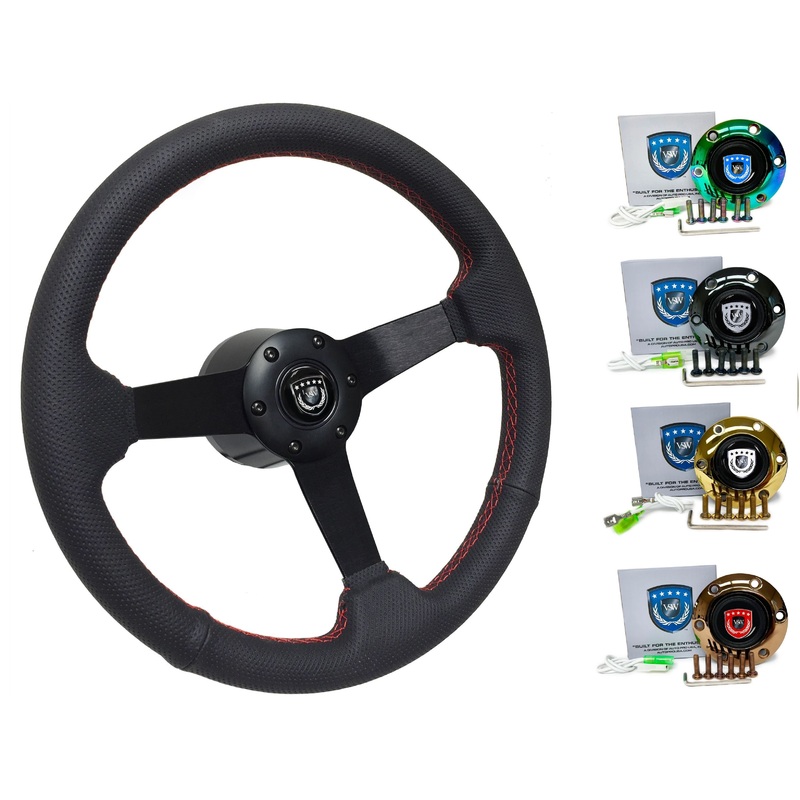 1986-90 BMW M3 Steering Wheel Kit | Perforated Black Leather | ST3602RED