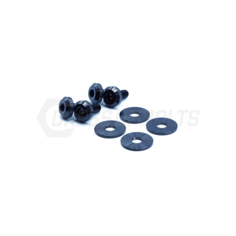 Dress Up Bolts 16-21 Civic Si Titanium Hardware Hood Kit | Black | HON-054-Ti-BLK