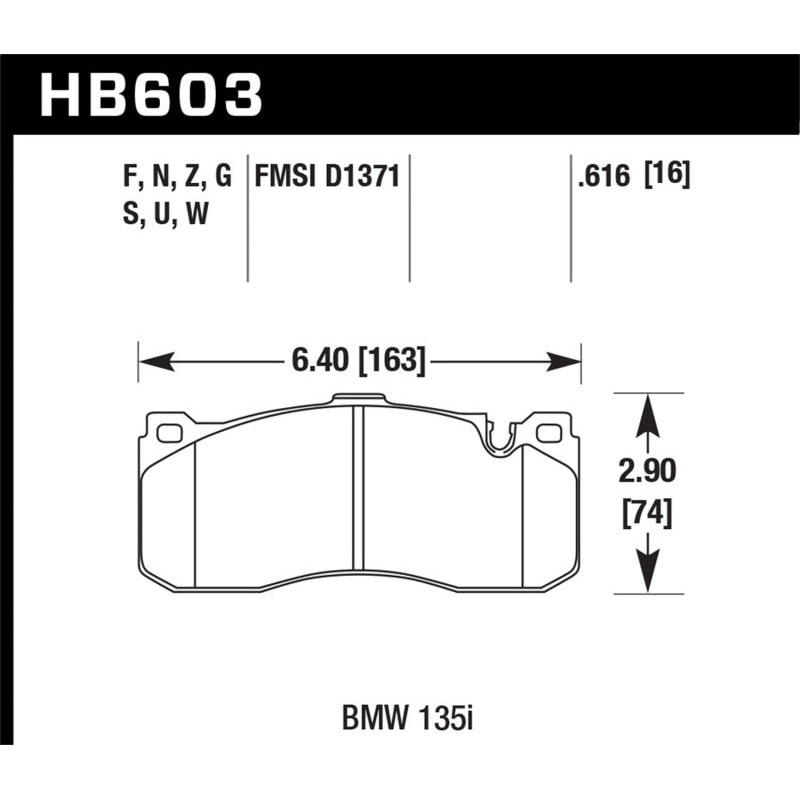 Hawk BMW 135i HP+ Street Front Brake Pads