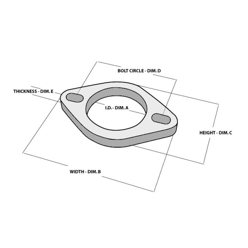 Vibrant 2-Bolt T304 SS Exhaust Flanges (2.5in I.D.) – 5 Flange Bulk Pack