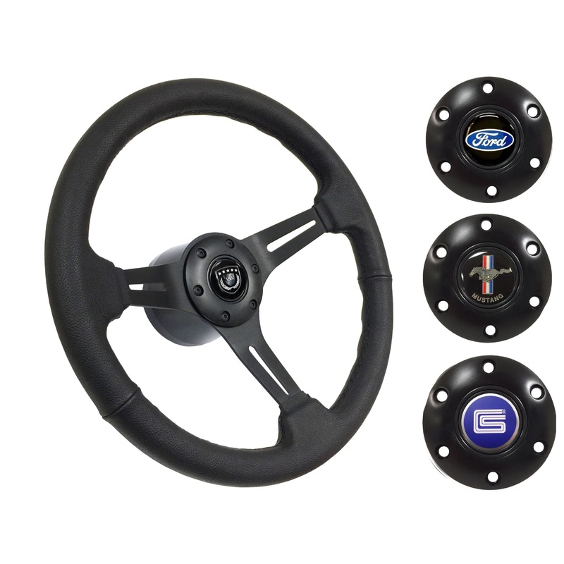 1964.5 Ford Mustang Steering Wheel Kit | Black Leather