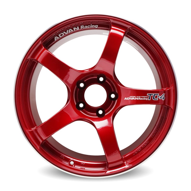 Advan TC4 18×11 +30 5-114.3 Racing Candy Red & Ring Wheel