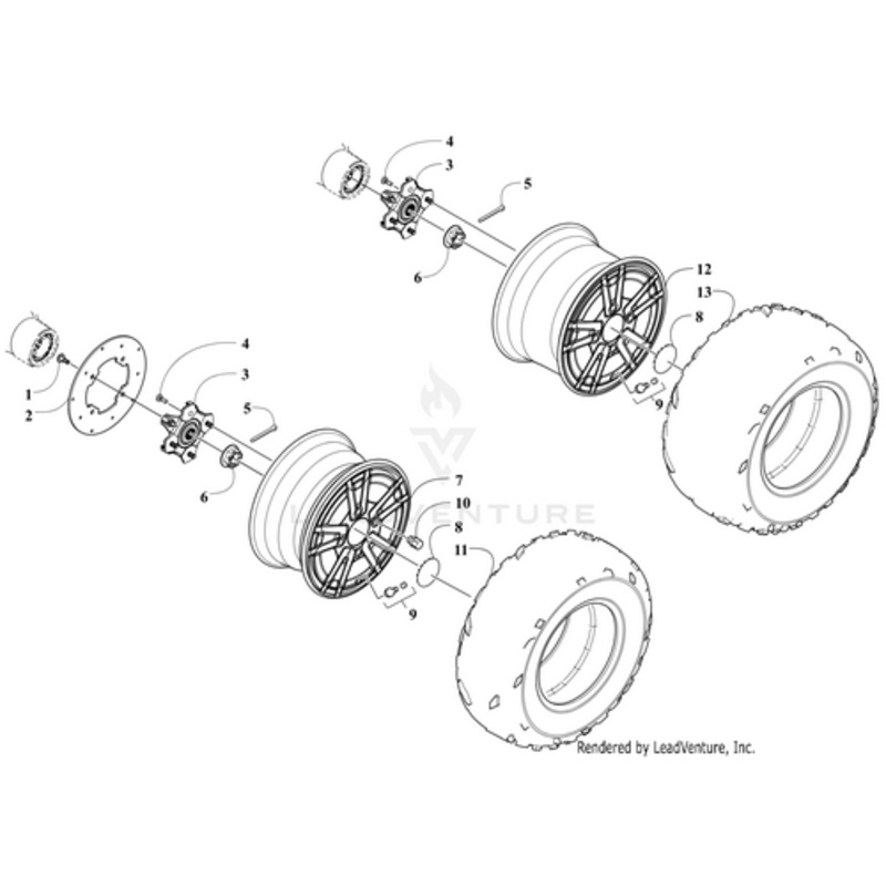 Aluminum Wheel – Matte Black (12X6.0) by Arctic Cat