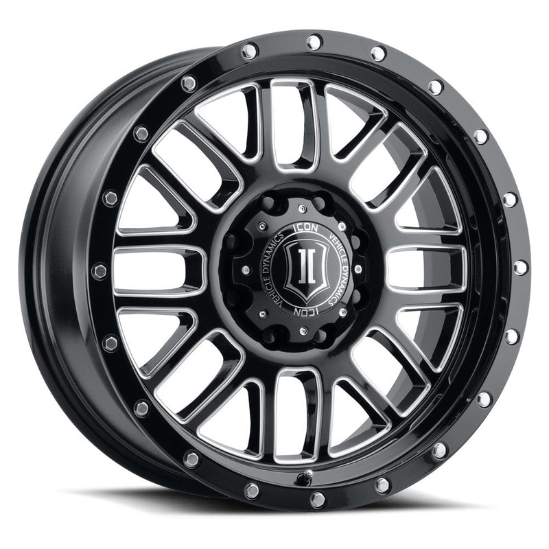 ICON Alloys Alpha 20″ 8×180 Gloss Black Milled Spokes