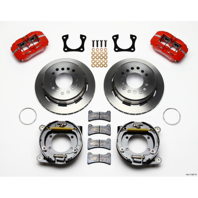 Wilwood Dynapro Low-Profile 11.00in P-Brake Kit – Red 58-64 Olds/Pontiac Ends 2.81in Offset