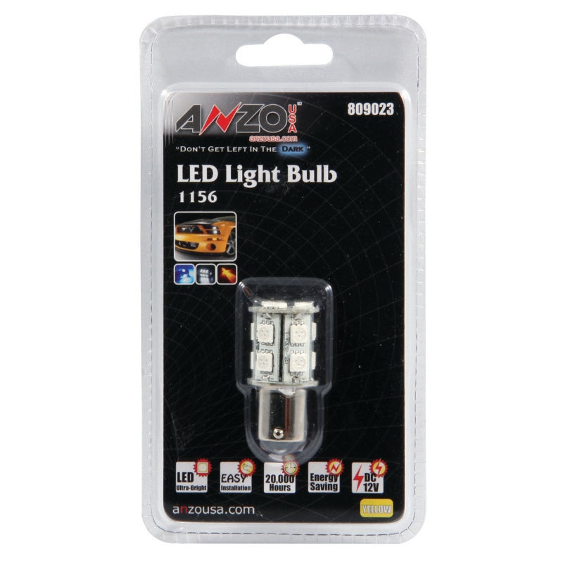 ANZO LED Bulbs Universal LED 1156 Amber – 13 LEDs 1 3/4in Tall