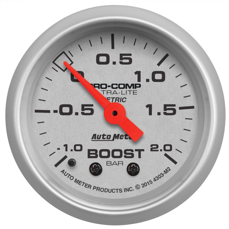Autometer Ultra-Lite Gauge Vac/Boost 2 1/16in -1 – +2 Bar Mechanical Ultra-Lite