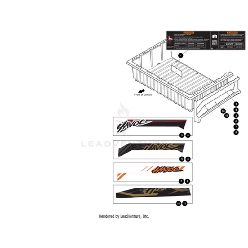 Fender Decal-Rear-Left (Ballistic Bronze)<Br/>(For Havoc X Models Only) by Arctic Cat