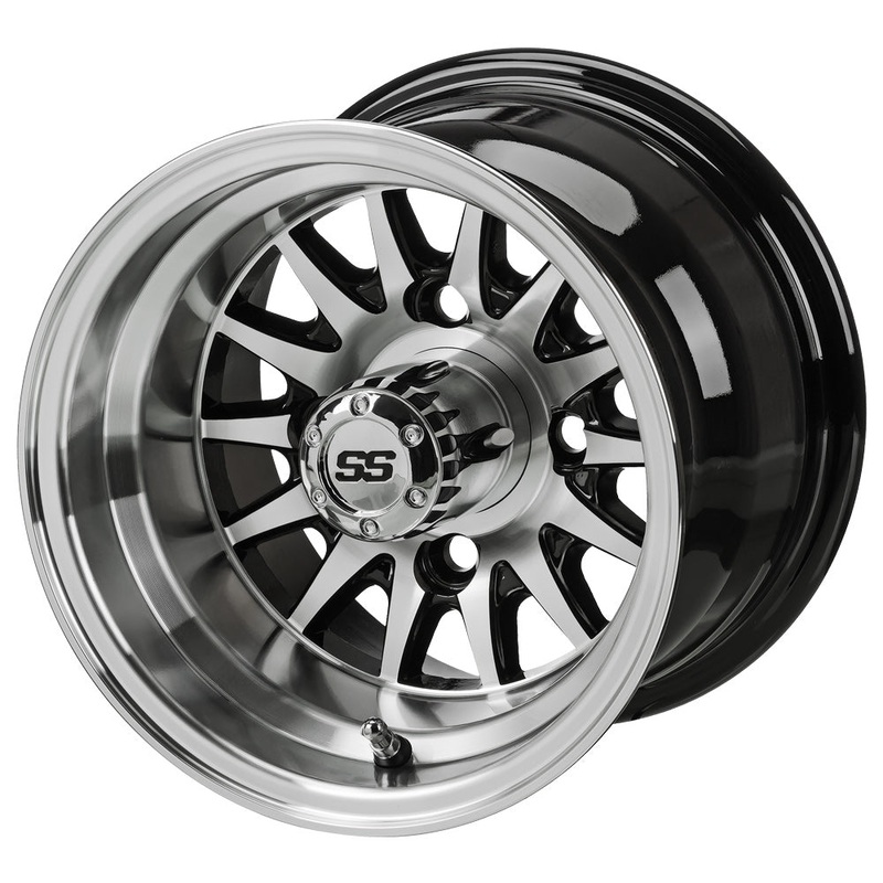 LSI 10″ 14-Spoke Black & Machined Wheel