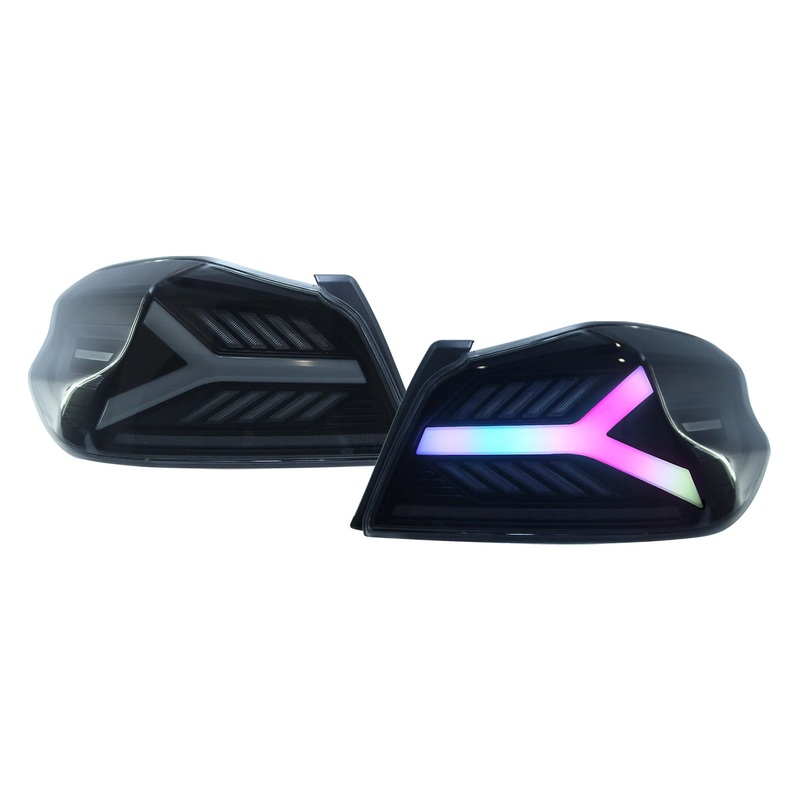 OLM [15-21 WRX / STI] Y-Spec LED Taillights (Smoke Lens White Optic w/RGB) | E.47004.1-RGB