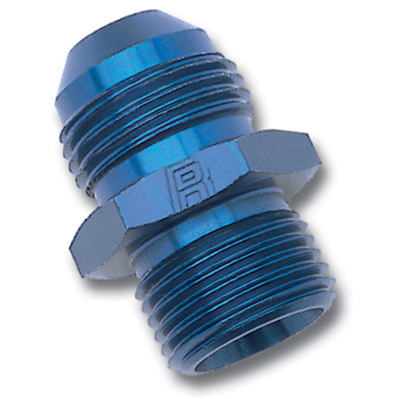 Russell Performance -4 AN Flare to 8mm x 1.5 Metric Thread Adapter (Blue)