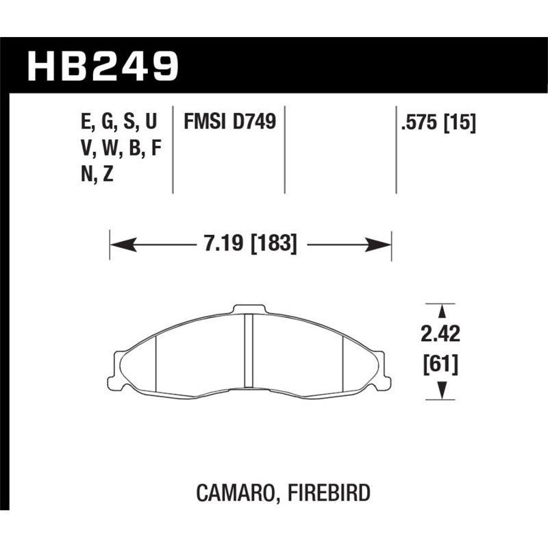 Hawk 98-02 Camaro/Firebird HP+ Street Front Brake Pads