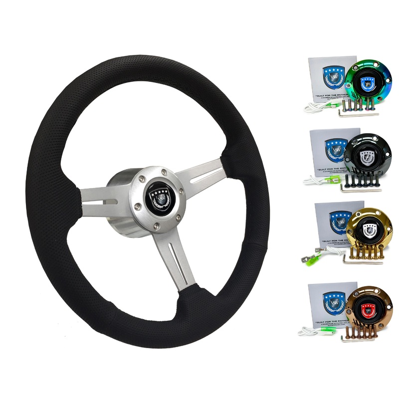 1998+ Audi A3 Steering Wheel Kit | Perforated Leather | ST3587BLK-BLK
