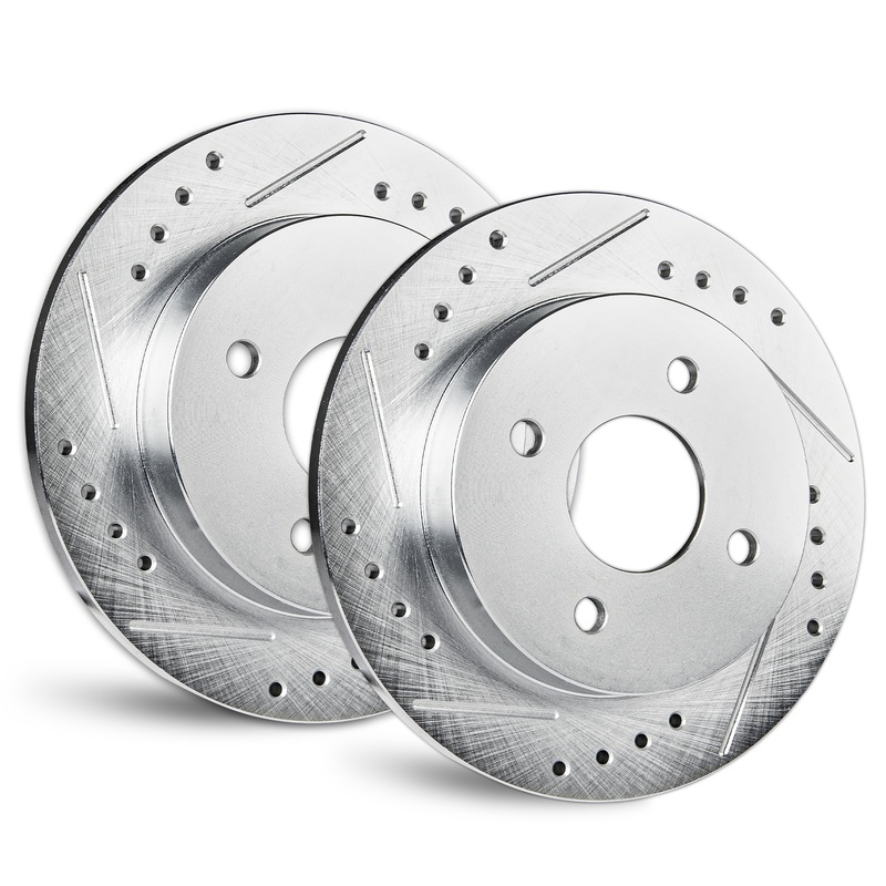 Zinc Drilled/Slotted Rear Rotors for Honda Accord 1989 FWD