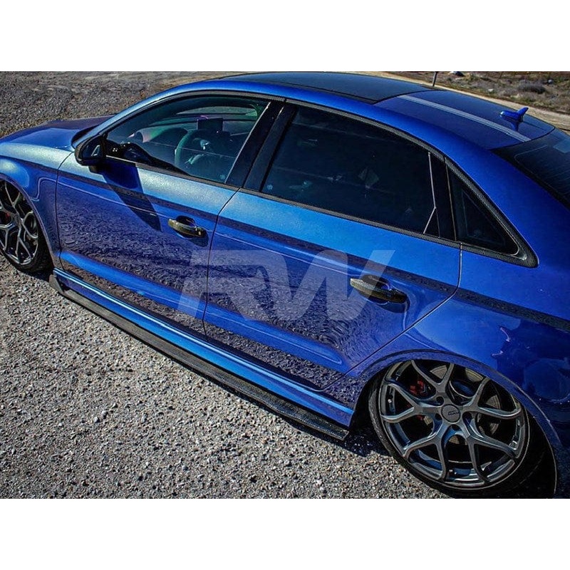 RW Carbon GTX Carbon Fiber Side Skirt Extensions – Audi / A3 / S3 / RS3