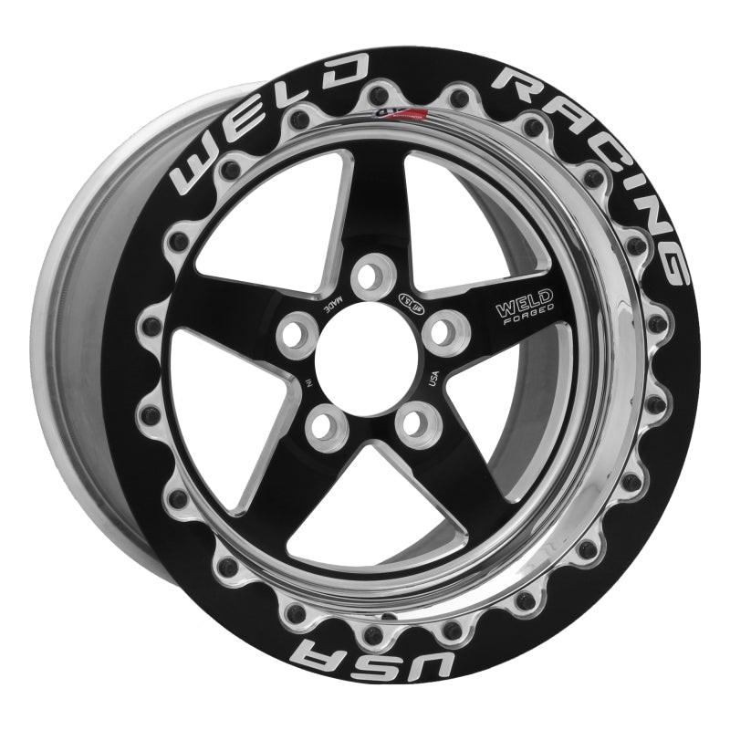 Weld S71 15×10.33 / 5×4.5 BP / 3.5in. BS Black Wheel (Medium Pad) – Black Single Beadlock MT