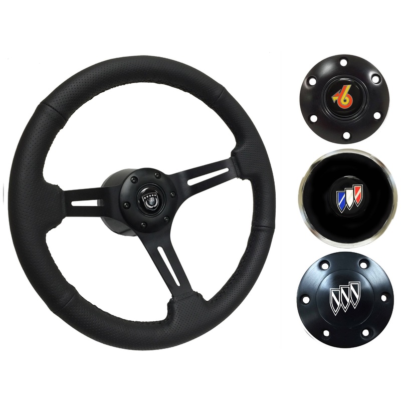 1967-68 Buick Steering Wheel Kit | Perforated Black Leather | ST3586BLK