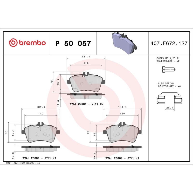 PRIME Low-Met Front Disc Brake Pad Set – P50057