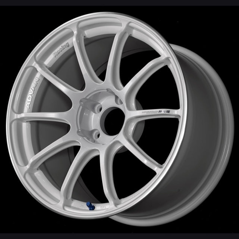 Advan RSIII Wheel – 18×9.0 +53 | 5×120 | Racing White Metallic & Ring