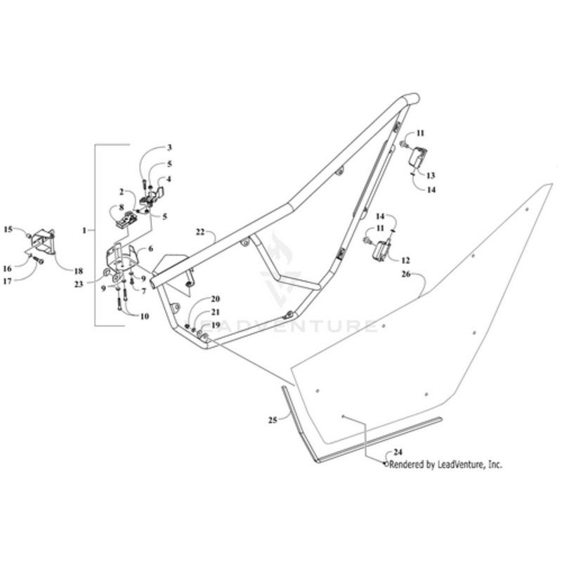 Door Frame-Left-Black by Arctic Cat